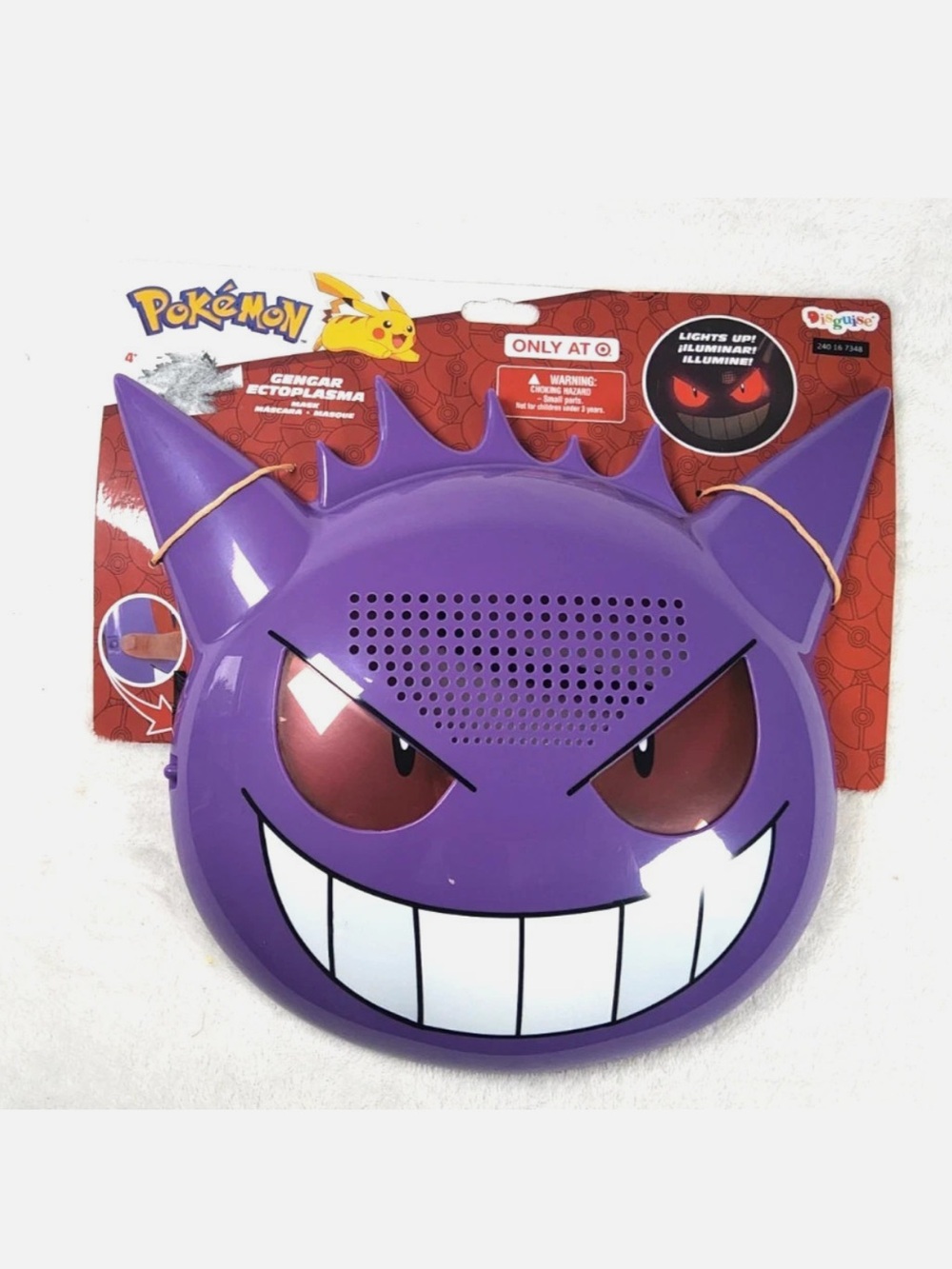 Pokemon Gengar Ectoplasm Mask Light Up Eyes Child Purple Disguise Costume